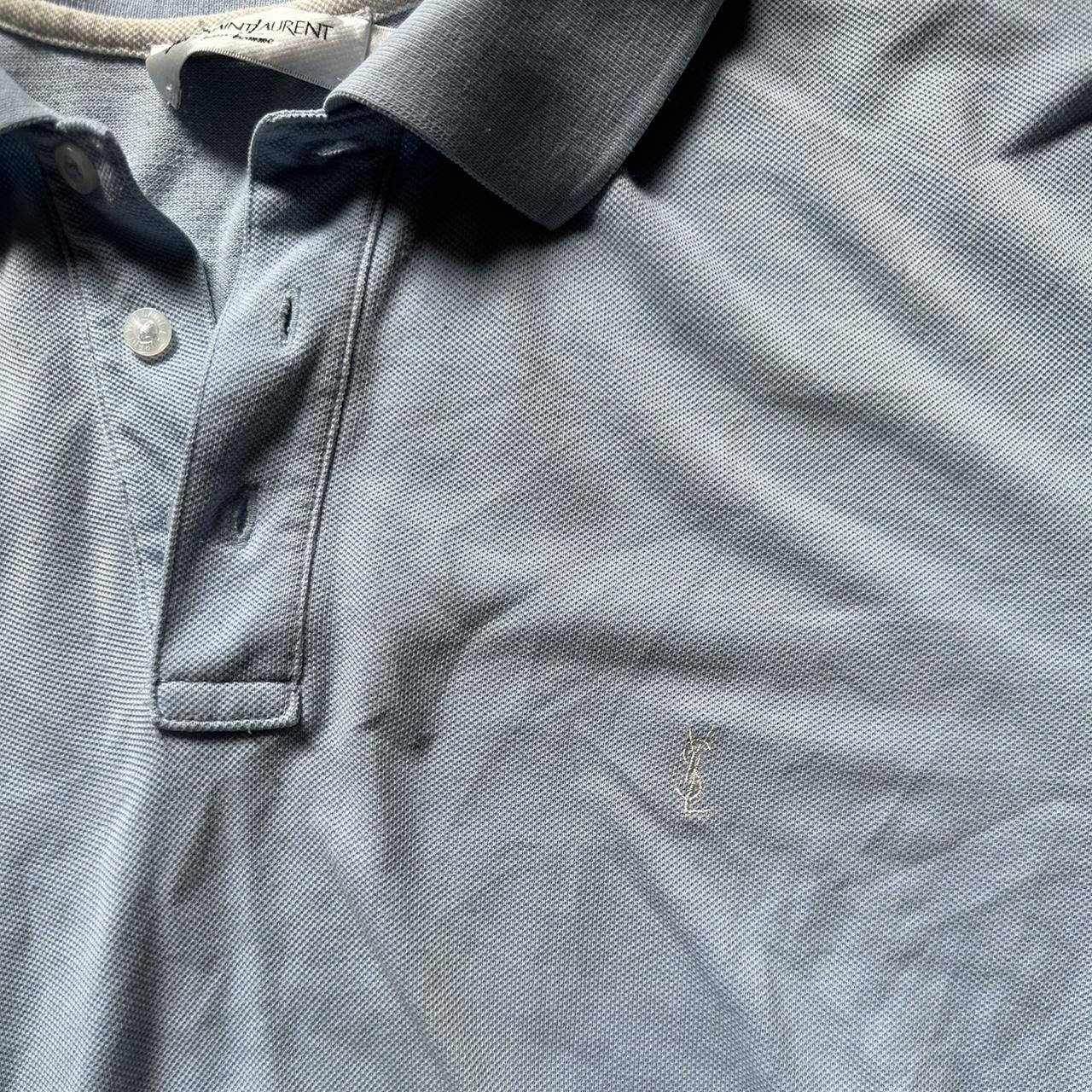 Classic yves saint Laurent polo Pale baby blue... - Depop