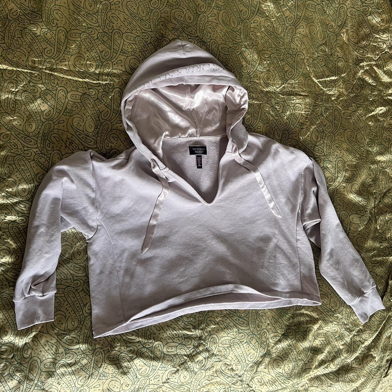 Victoria Secret light pink hoodie satin shiny hood