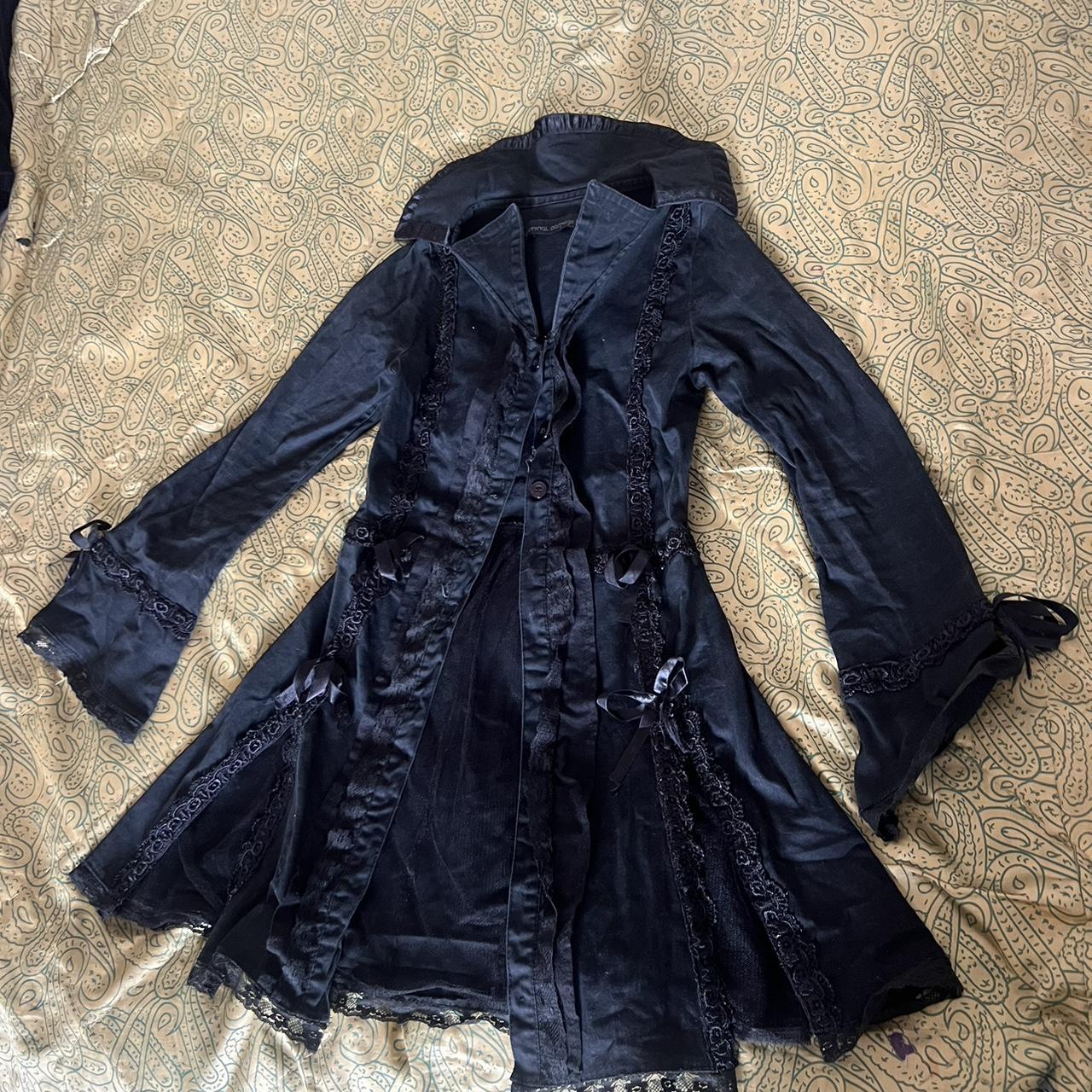 Criminal Damage black lace gothic coat size small. Depop