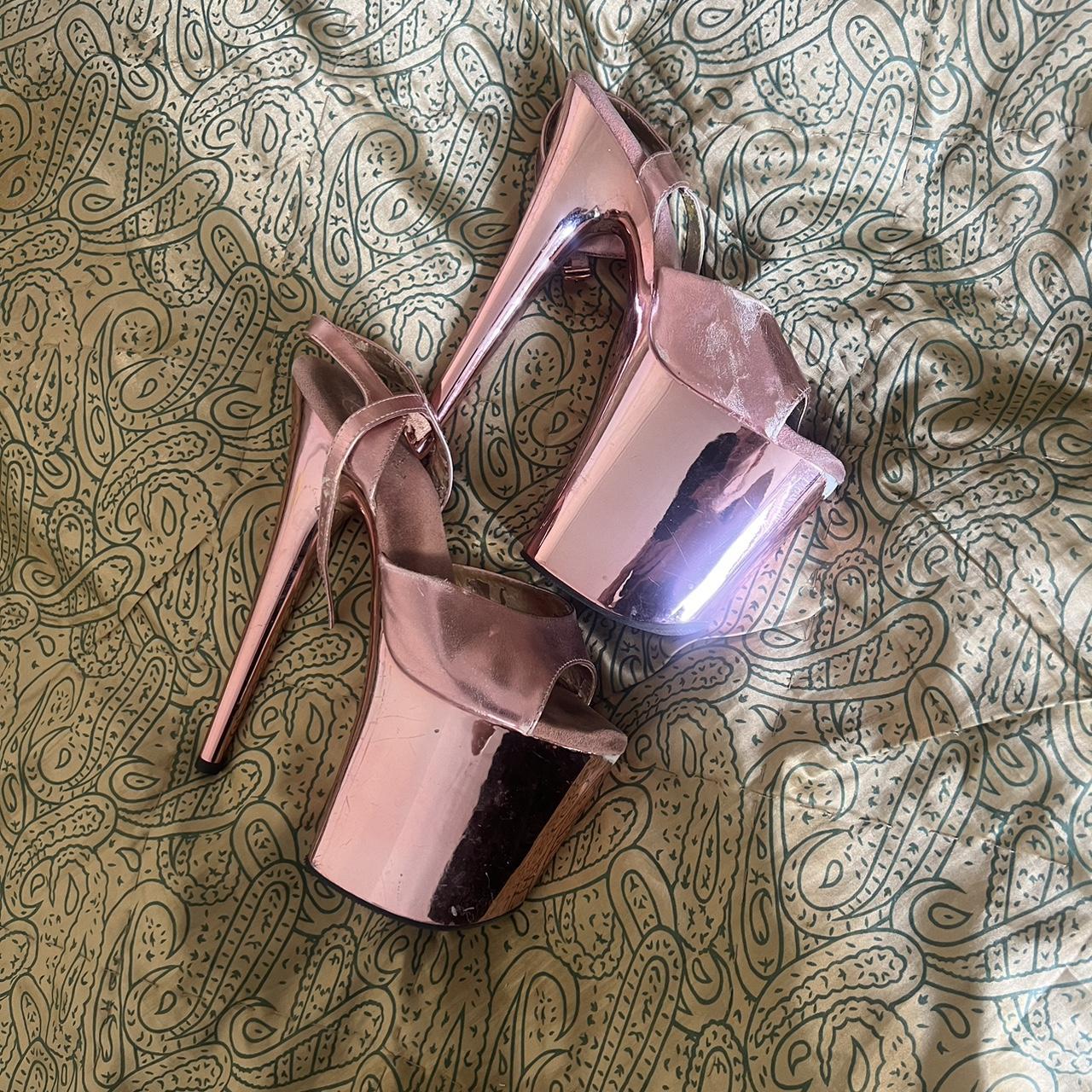 Pleaser pole dance heels UK 6 EU 39 Rose gold. Depop