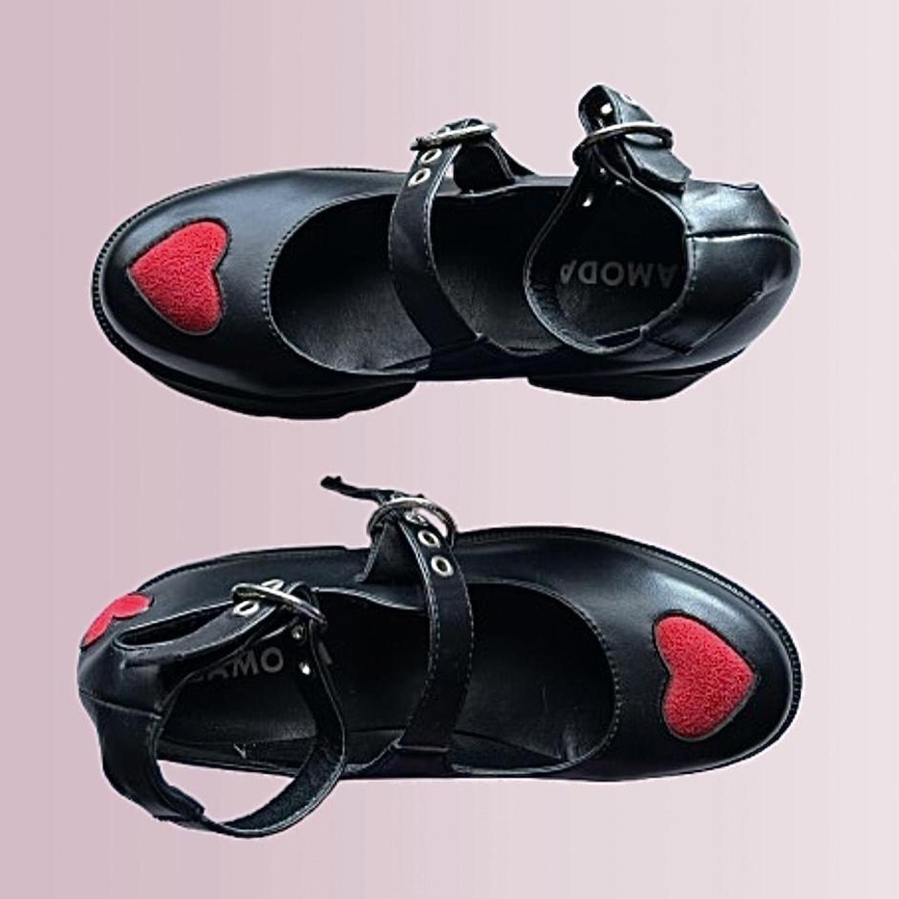 Lamoda Women's Rosey Love Chunky Mary Jane Shoes In Black And Pink 97631928