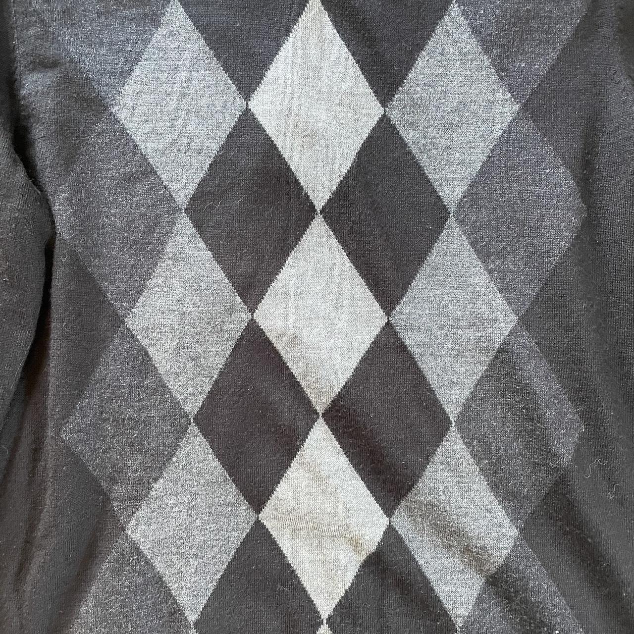 BLACK & GRAY ARGYLE SWEATER 🗝️ Absolutely perfect... Depop