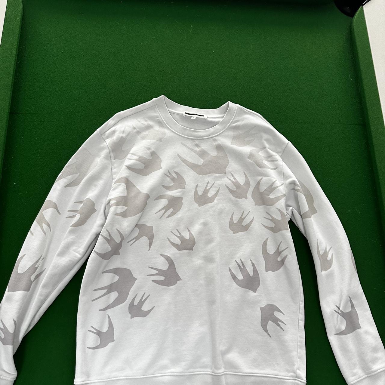 Alexander McQueen white and grey bird crewneck. Depop