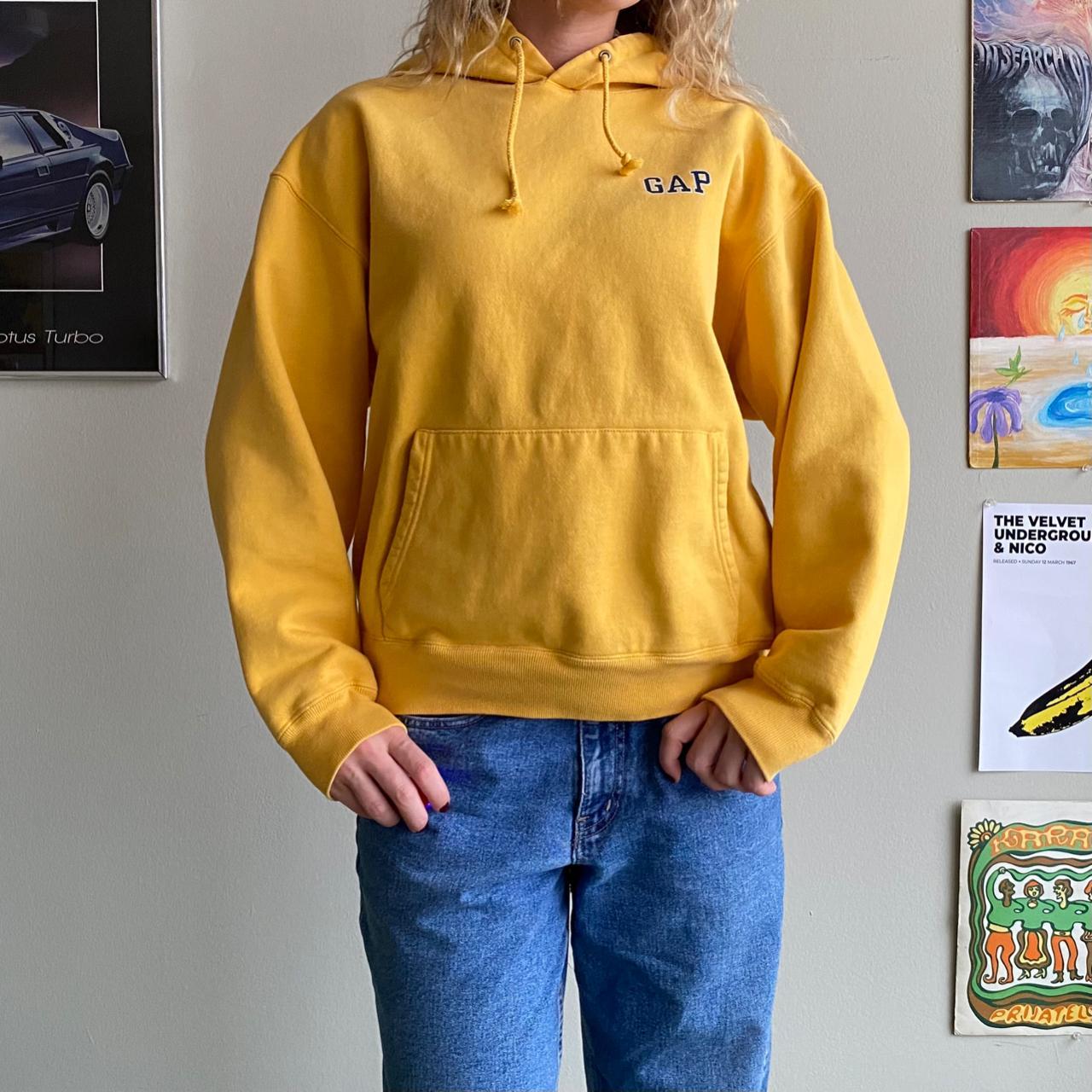 yellow vintage gap hoodie! perfectly oversized cozy... Depop