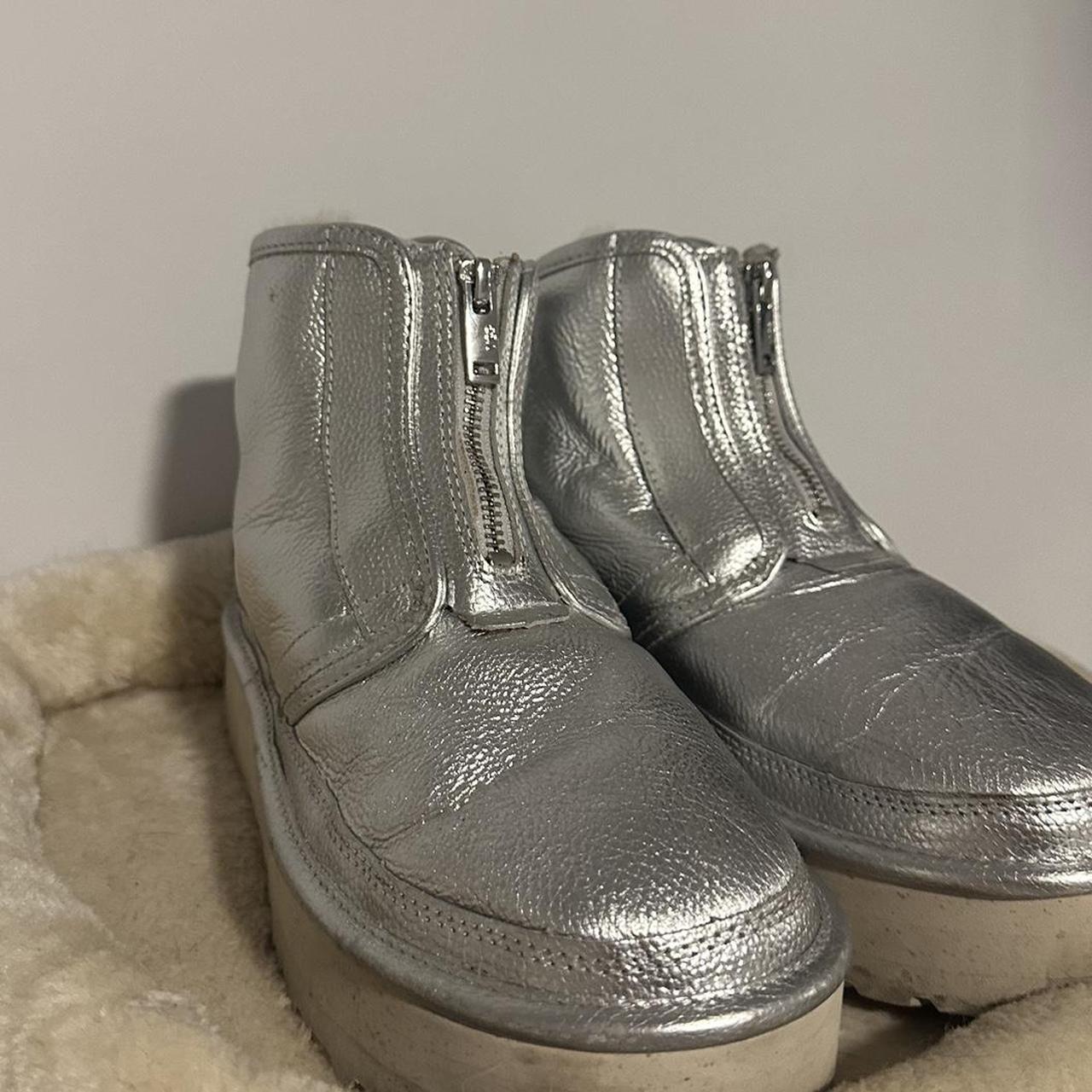 ugg neumel platform zip silver boots!! so Depop