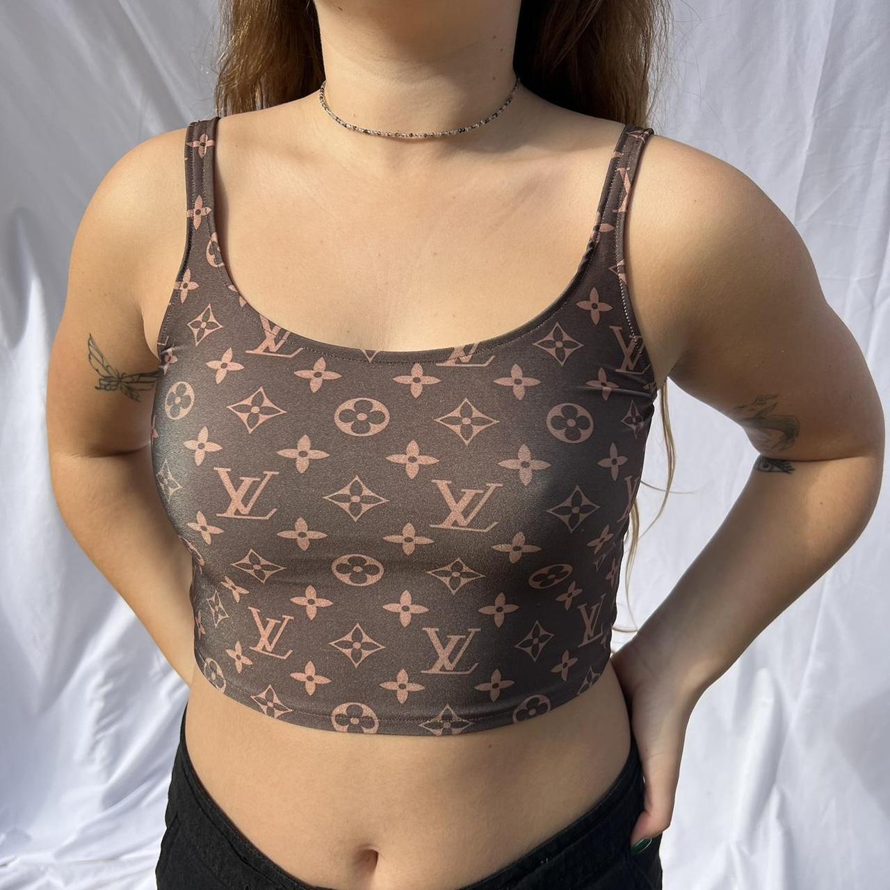 LV Inspired Crop Top, Designer Inspired Top , Designer Inspired Tube Top,  Light Pink Crop Top