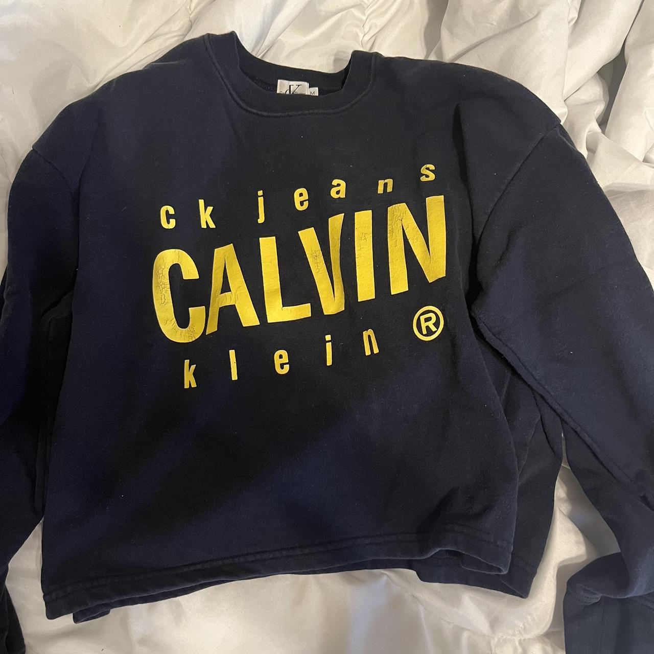 vintage Calvin Klein graphic cropped sweatshirt. Depop