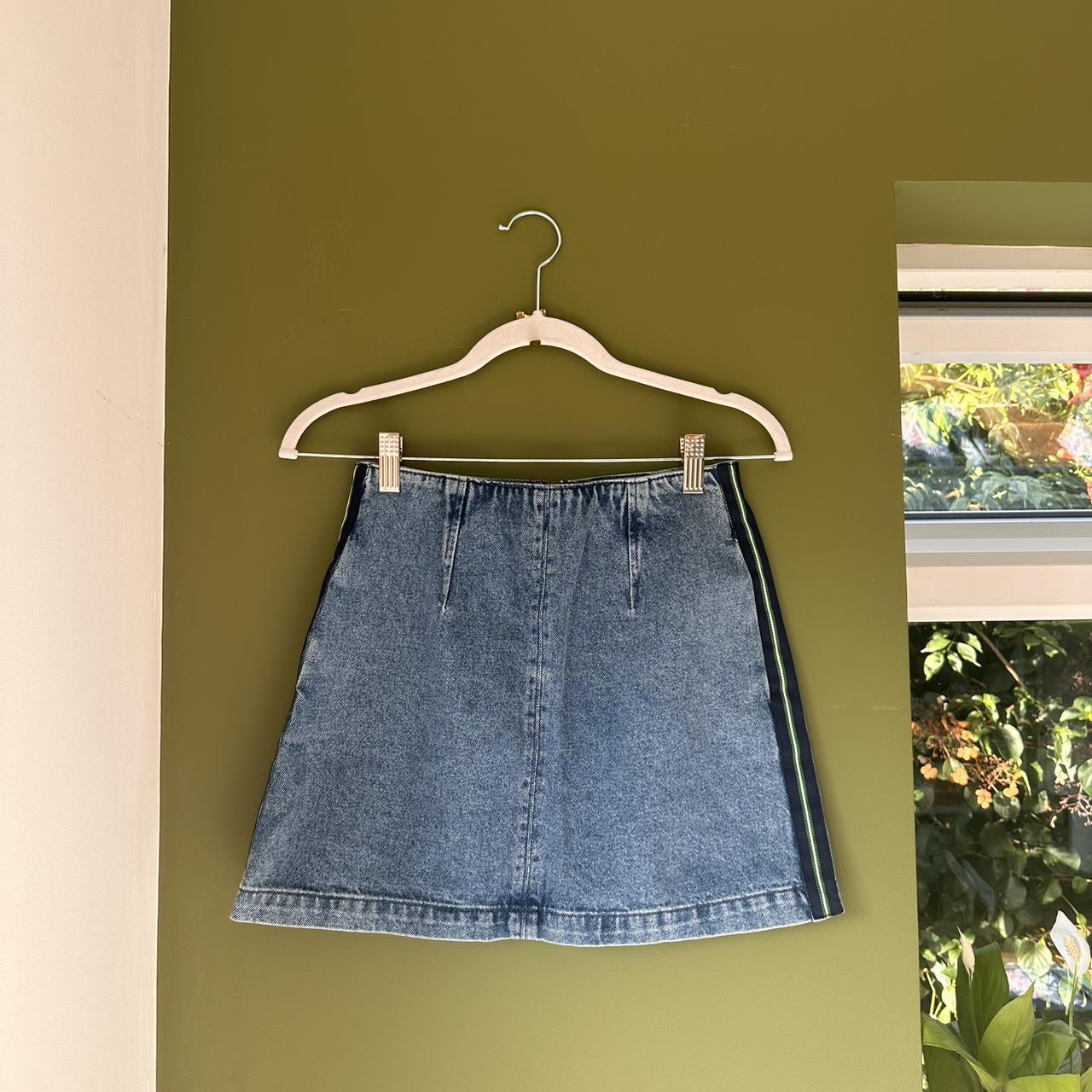Topshop Petite Blue Denim Skirt with Side Depop