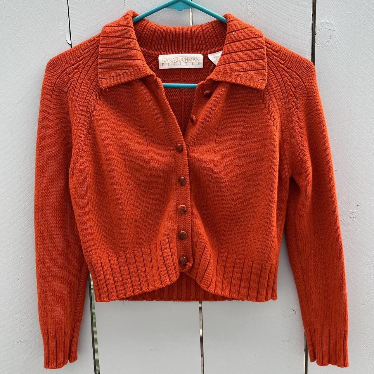 Women's Orange Cardigan Depop