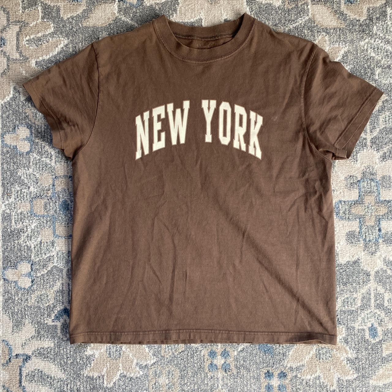 brown new york tee one size fits all brandy... - Depop