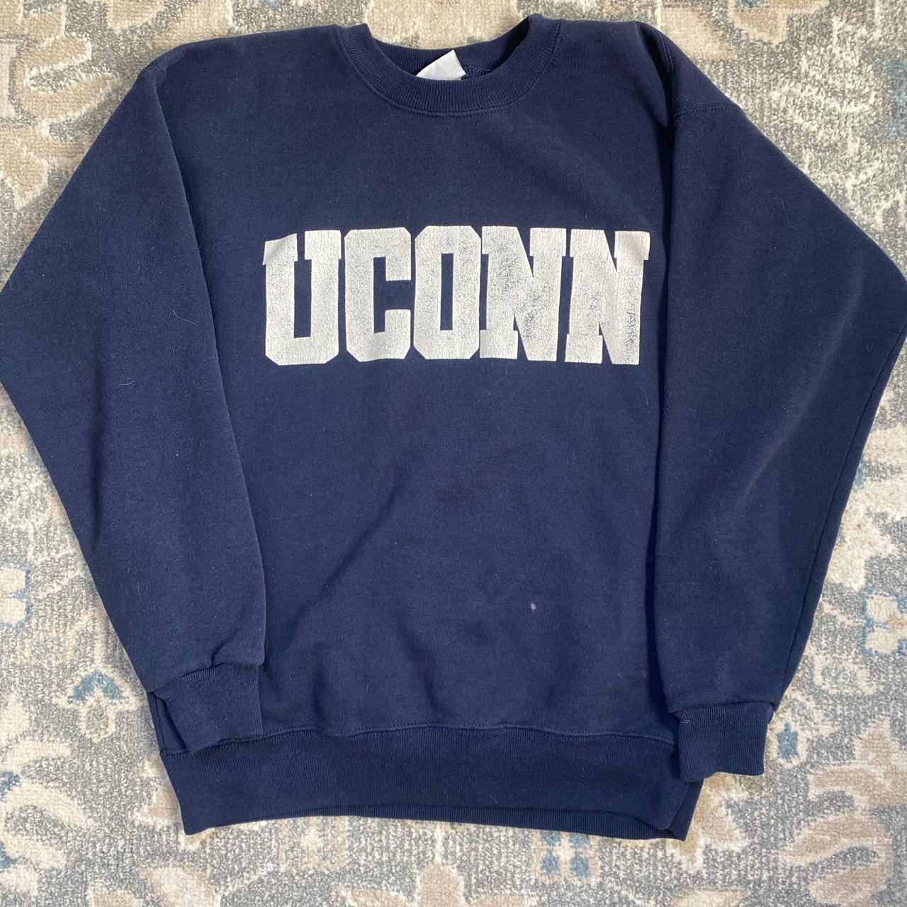 cozy vintage Uconn sweater size large small flaw... - Depop