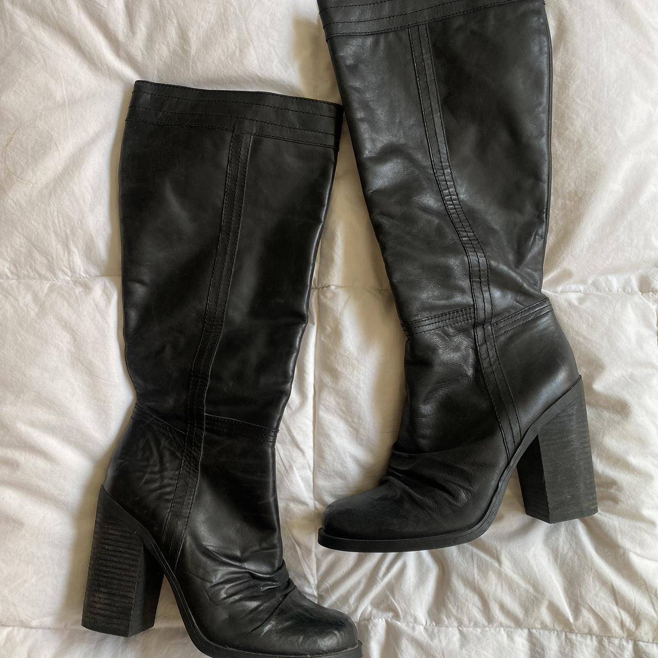 Jessica simpson knee 2024 high leather boots