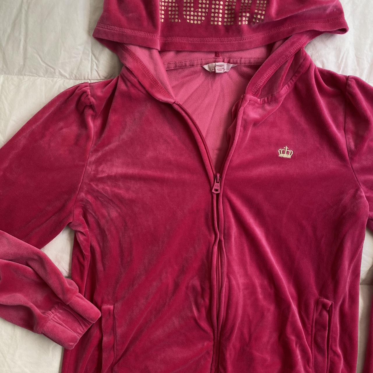 juicy couture velour hot pink zip up jacket🎀 kids... Depop