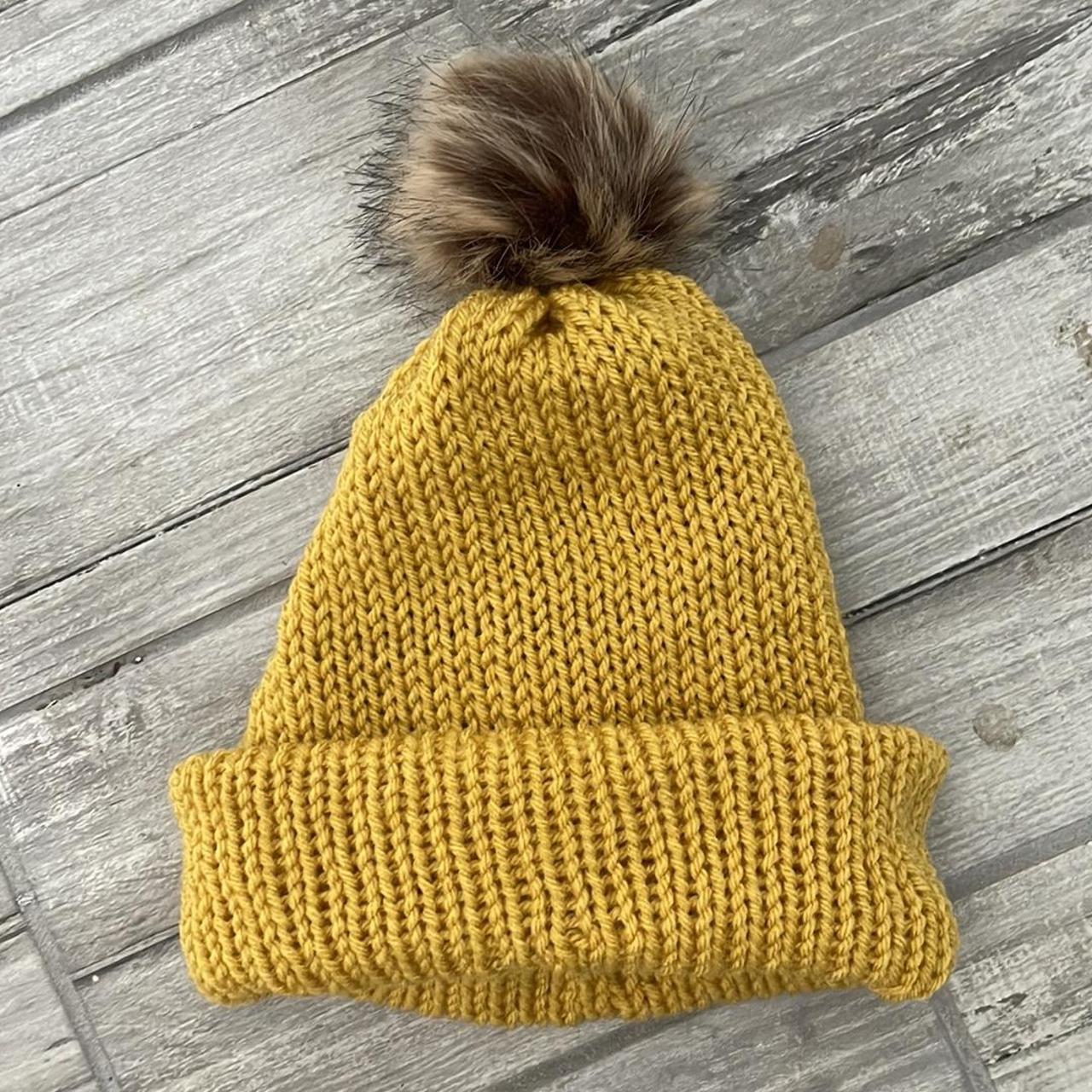 Handmade Yellow Knit Hat Brand new; never been... - Depop