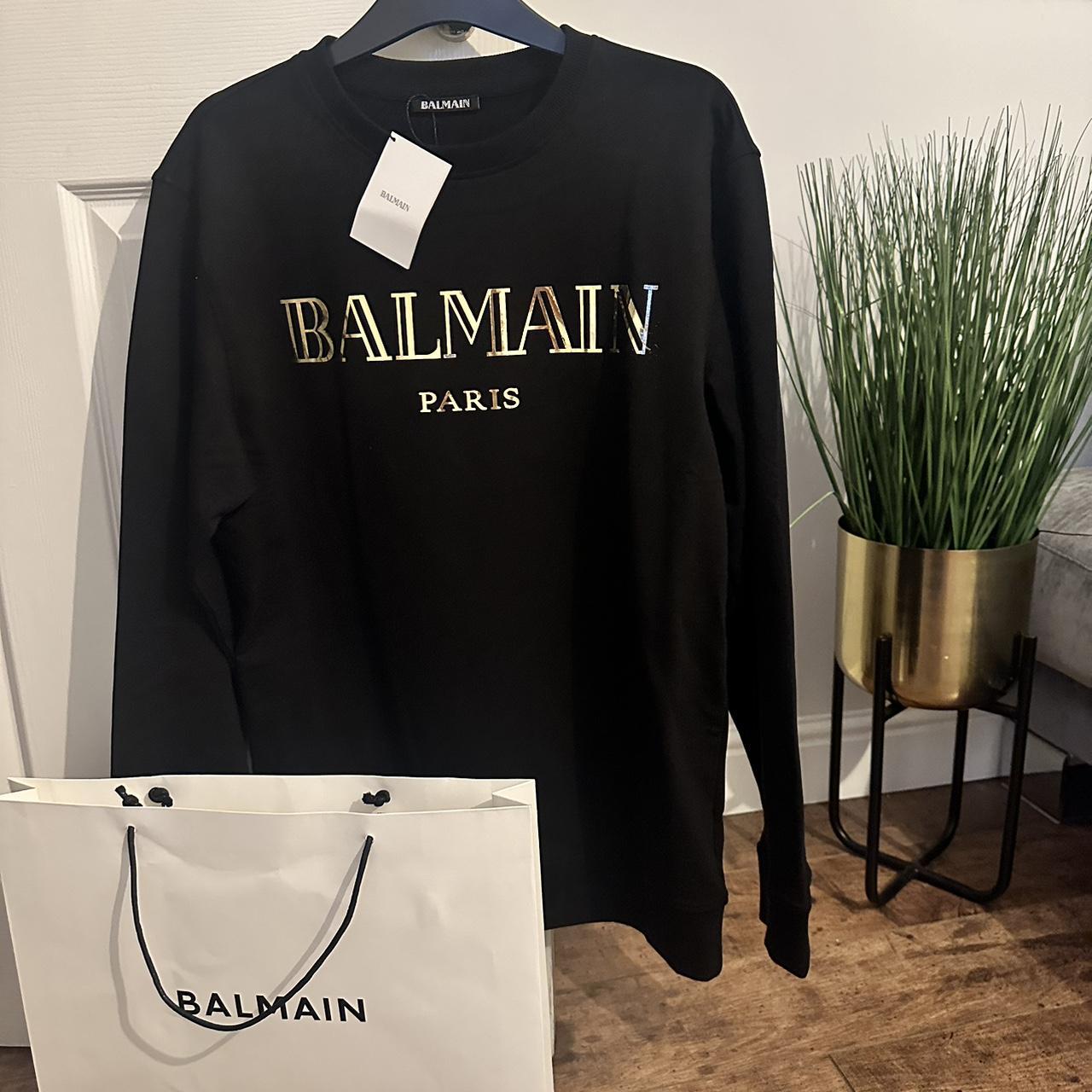 Balmain jumper black and on sale gold