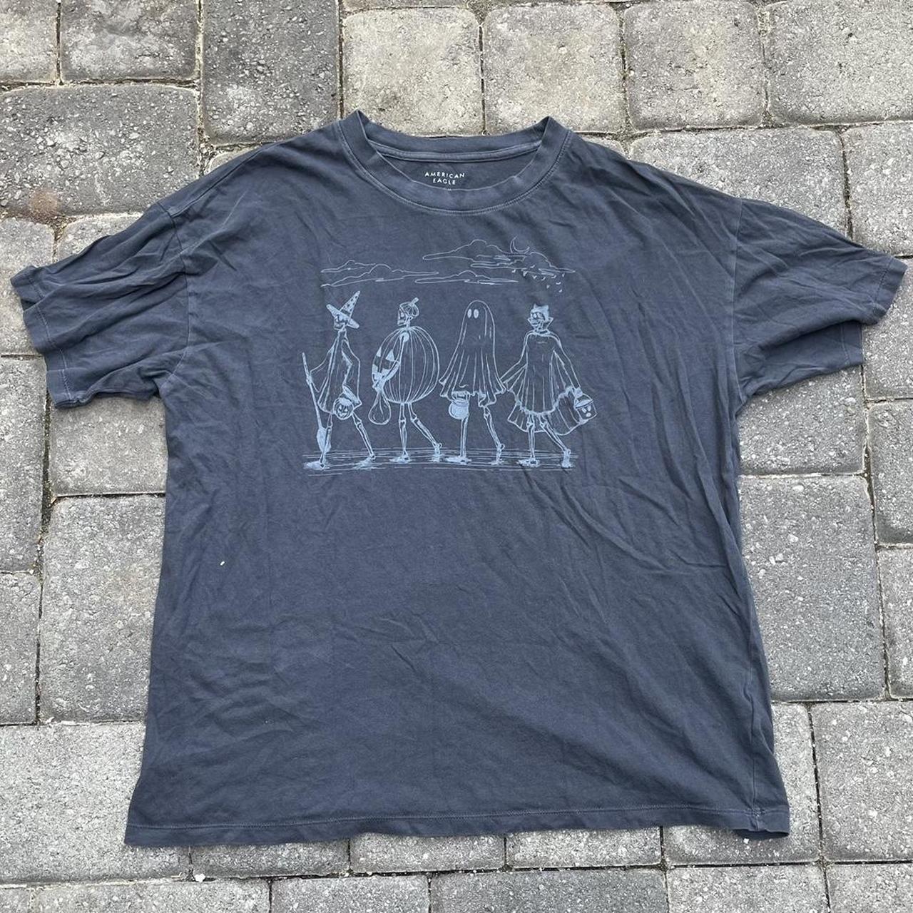 American Eagle Halloween Grey Shirt - Size Medium -... - Depop