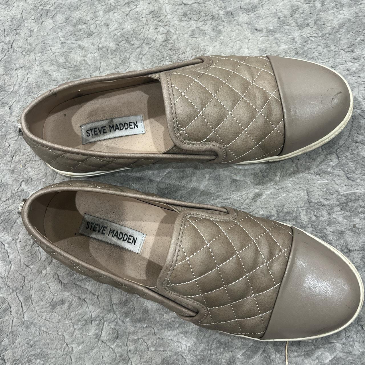 Steve madden beige slip ons on sale