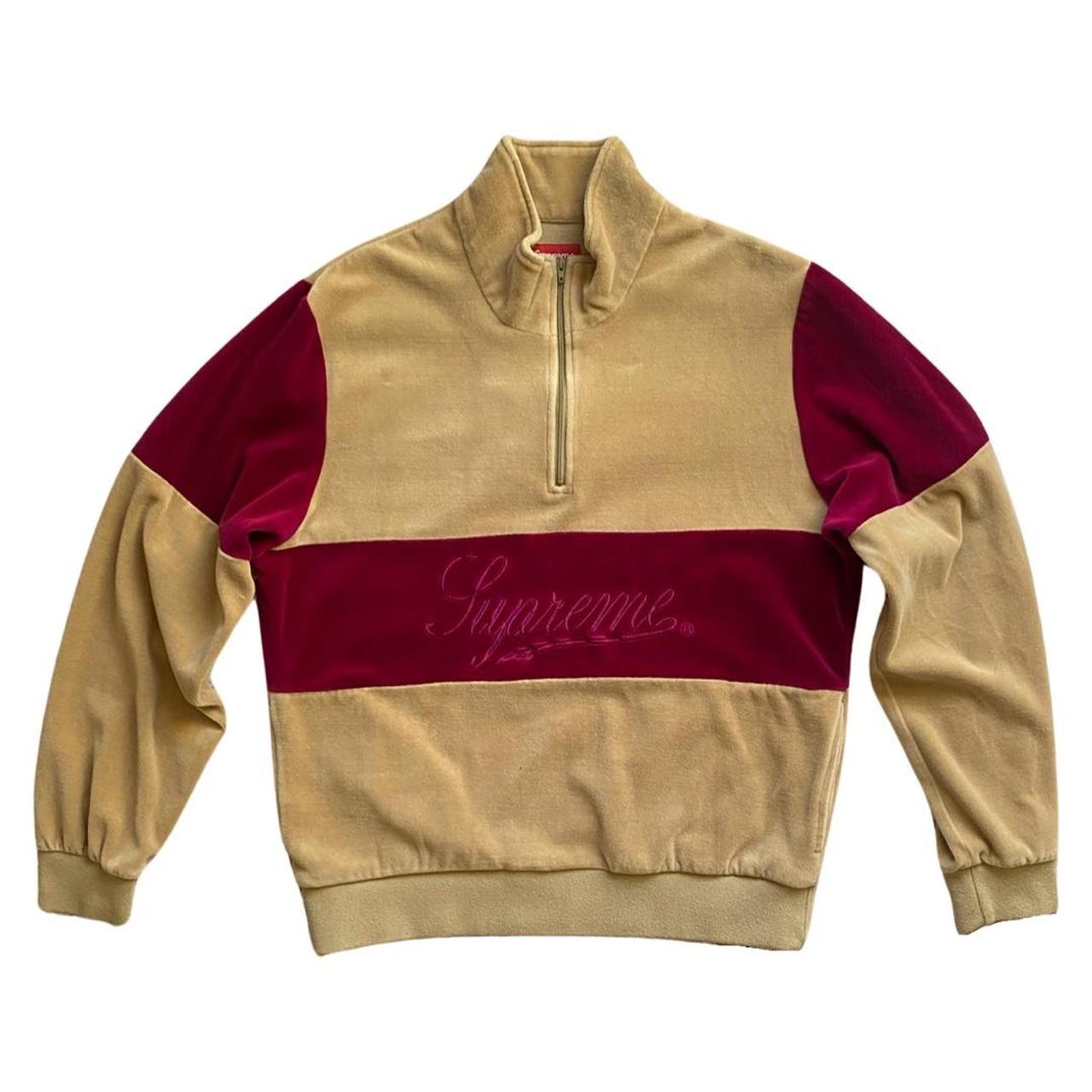 Supreme velour half deals zip pullover