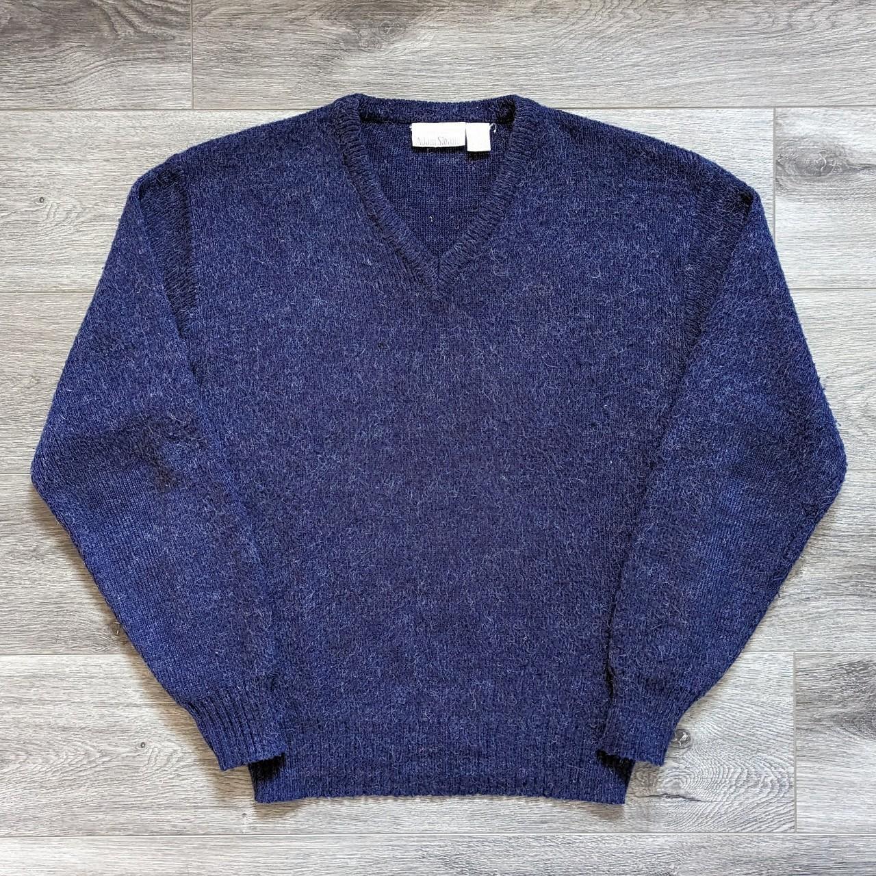 Vintage 70s/80s blue mohair sweater! Killer dark... - Depop