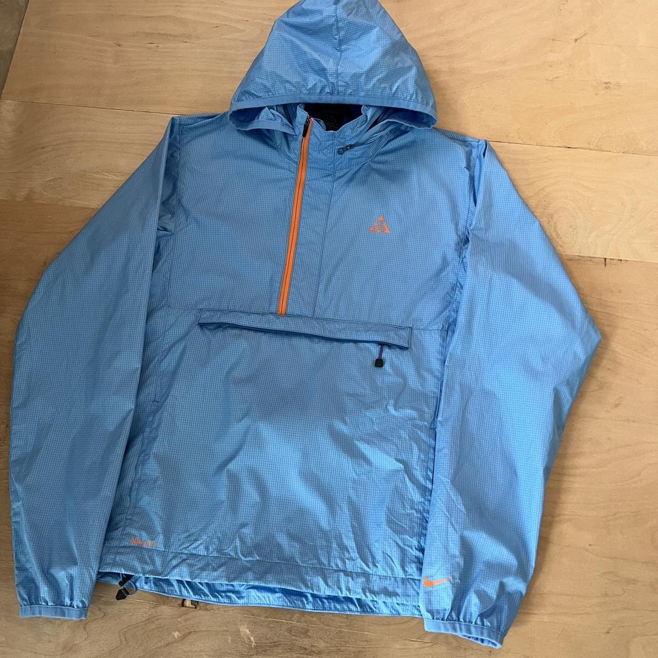 Nike ACG Anorak Jacket XS Blue Hooded Pullover... Depop