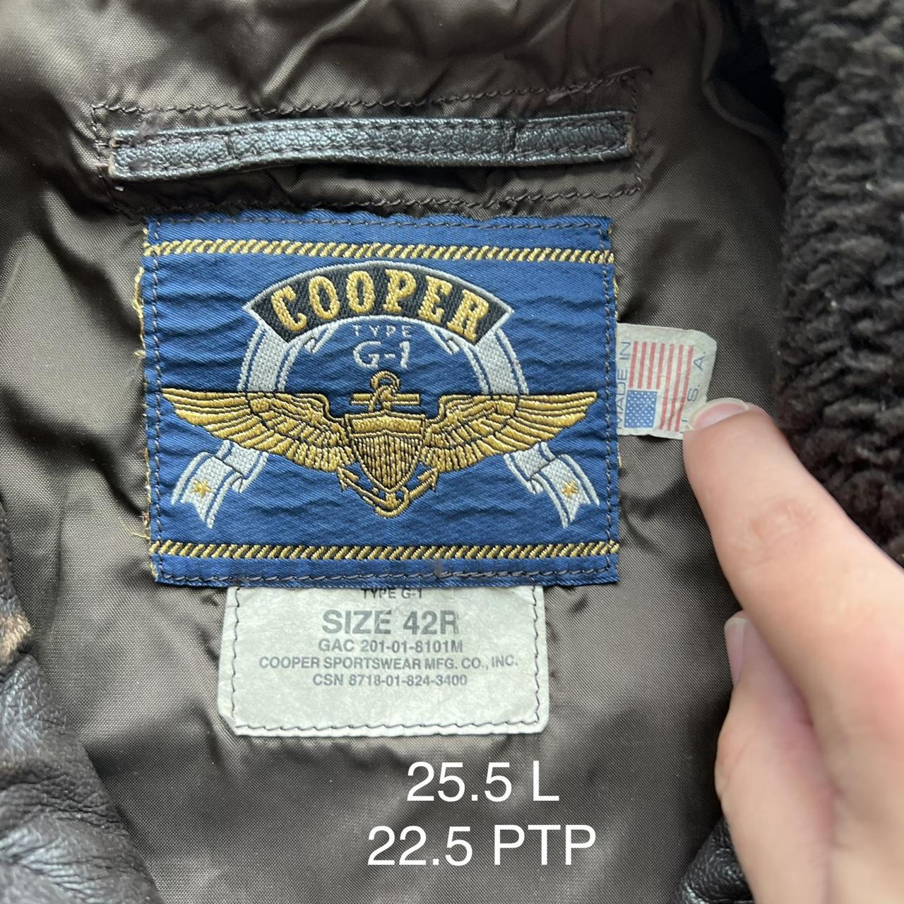Vintage Cooper G1 Leather Bomber Jacket 42R Brown... Depop