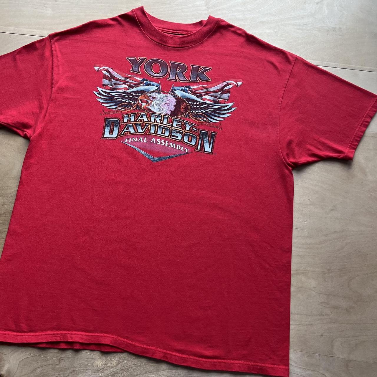 Vintage Harley Davidson Final Assembly Shirt 2XL Red... - Depop