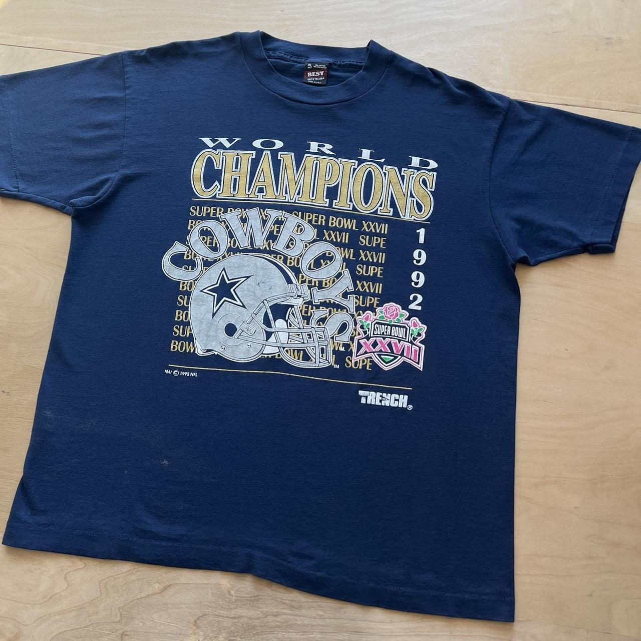 Vintage Dallas Cowboys World Champions Shirt XL Blue - Depop