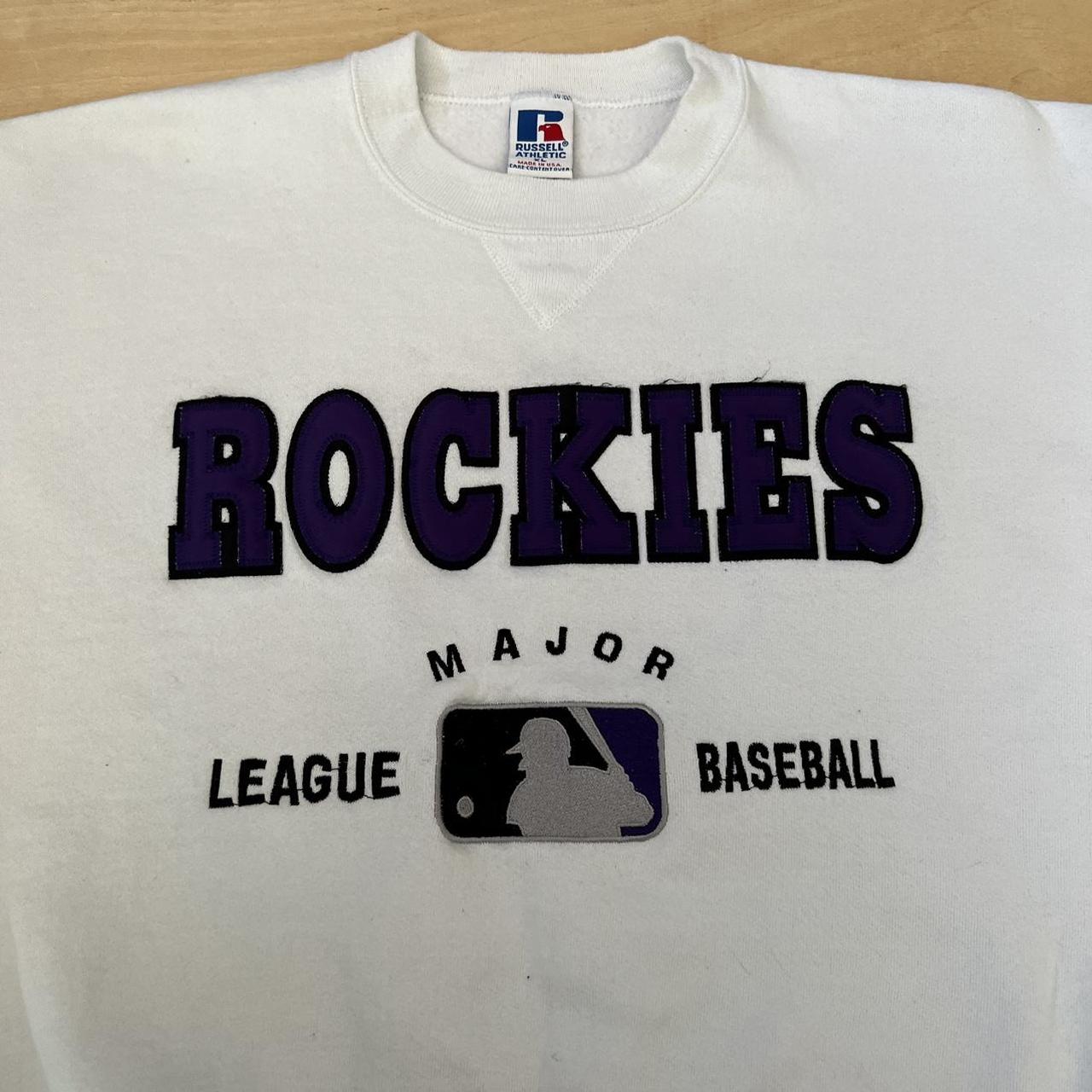 Vintage 90's Colorado Rockies Tee Size Large Feel - Depop