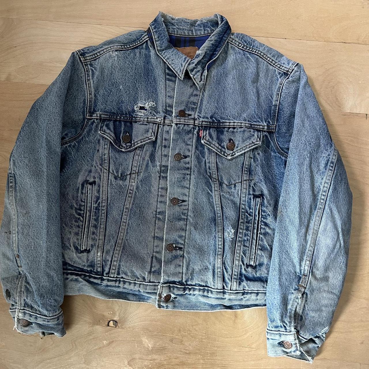 Vintage Levis Blanket Lined Denim Trucker Jacket M... - Depop