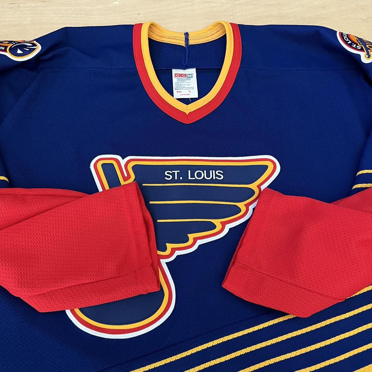 Vintage St Louis Blues Jersey XL Blue Multicolor 90s - Depop