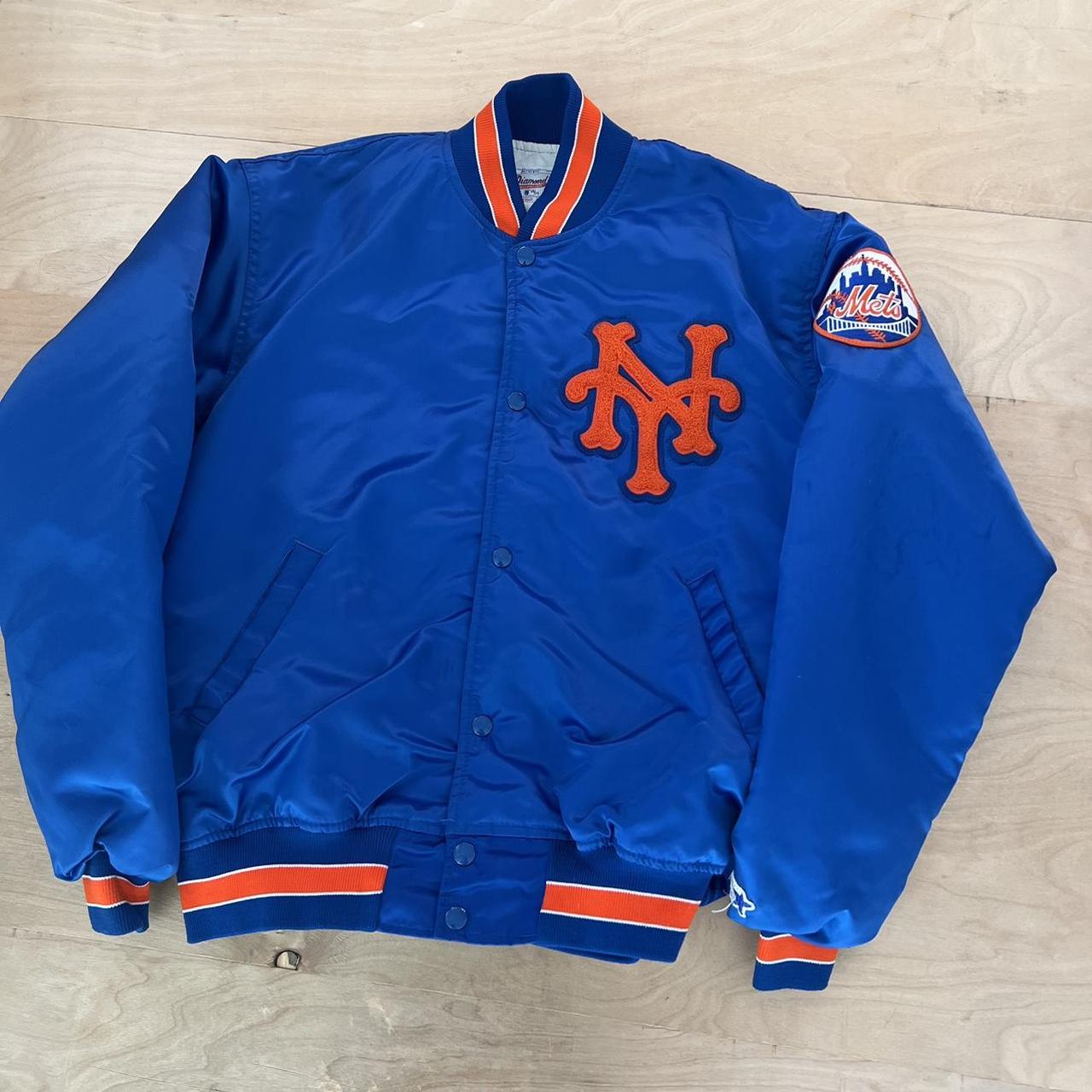 Vintage NEW YORK METS / Large Blue Official MLB Starter Button Up Jersey