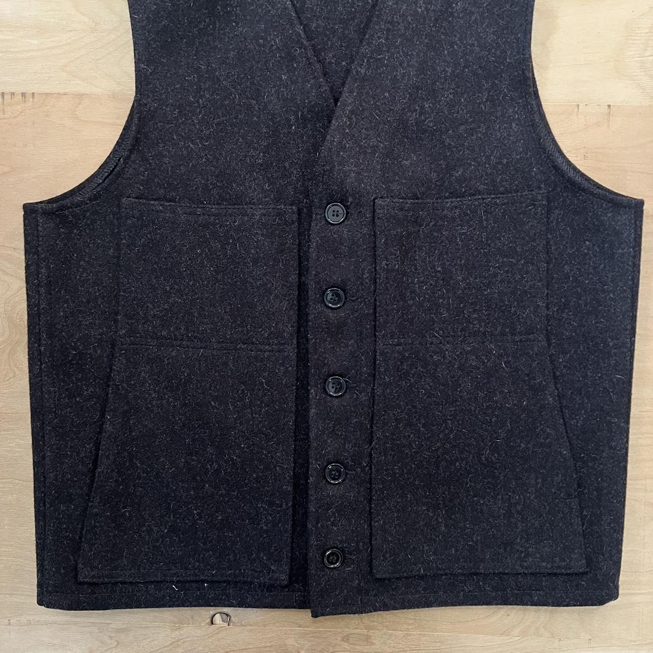 Vintage Filson Mackinaw Wool Vest 42 Black Made In... - Depop