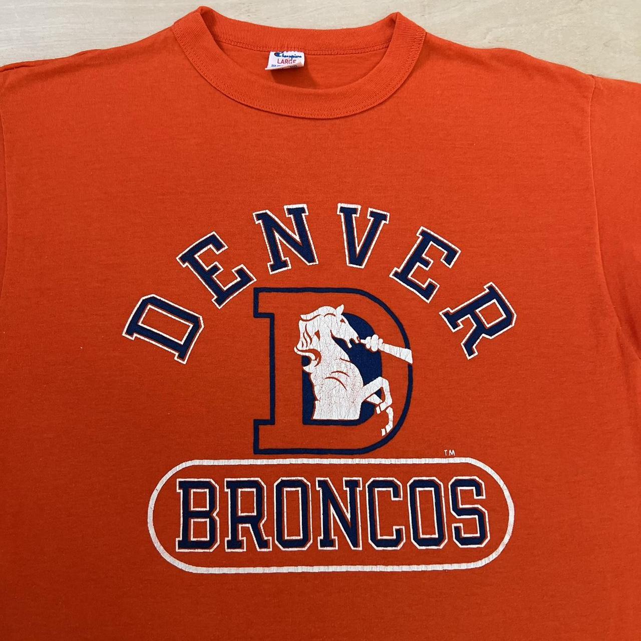 1980s Denver Broncos T-Shirt Sick Orange Old School - Depop