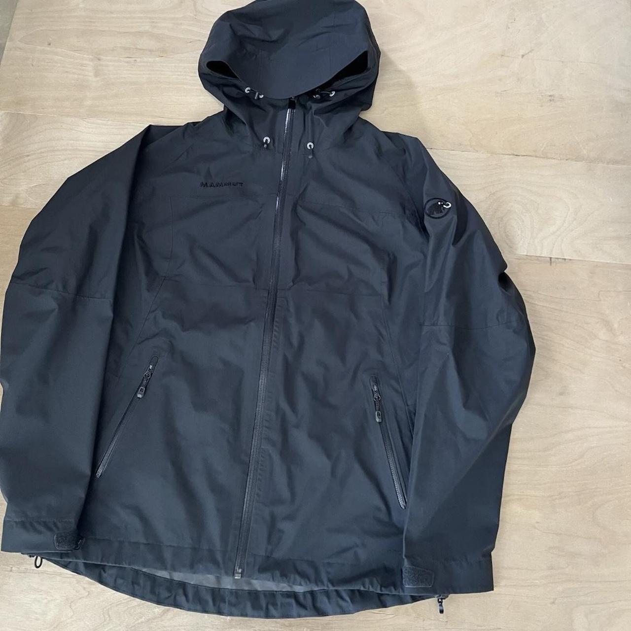 Mammut Gore Tex Jacket Women's M Black Hooded Full... - Depop