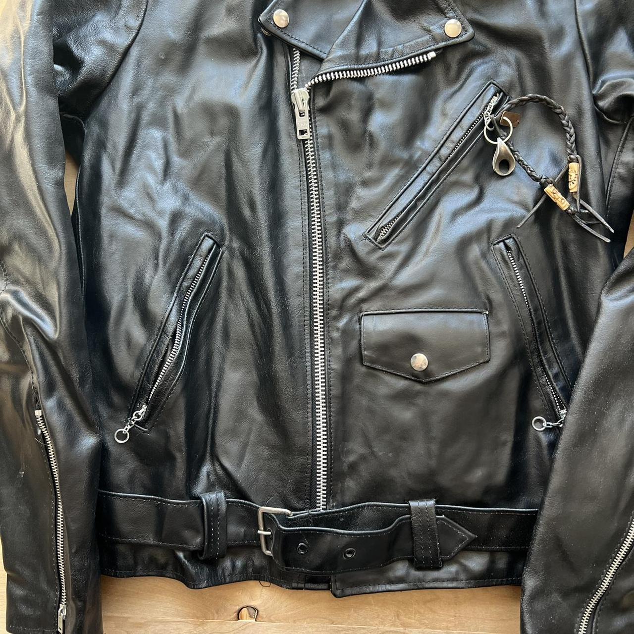 Vintage Sears Leather Shop Motorcycle Jacket 40 Tall | Depop