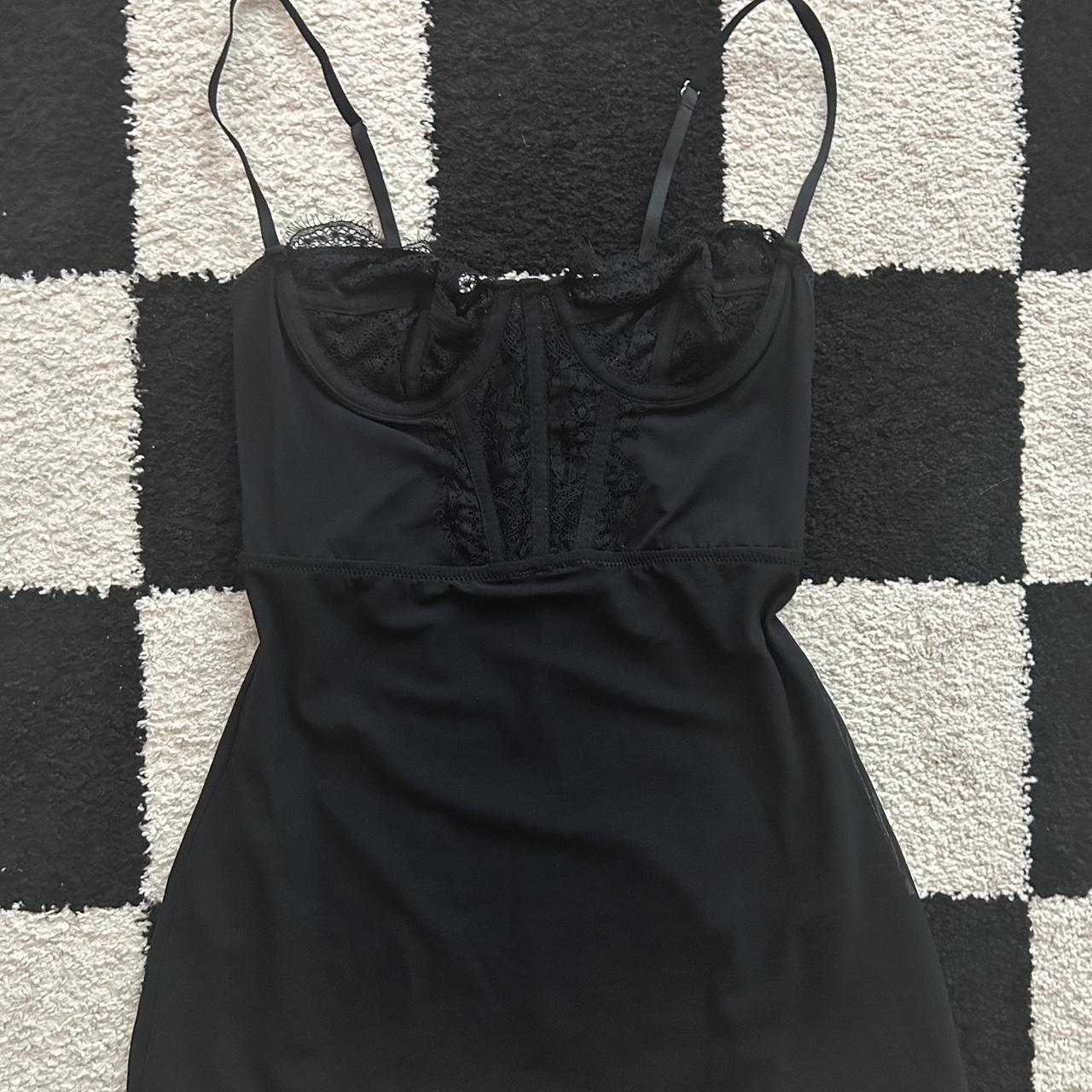 Urban Outfitters Viral Corset Mini Dress in Black... - Depop