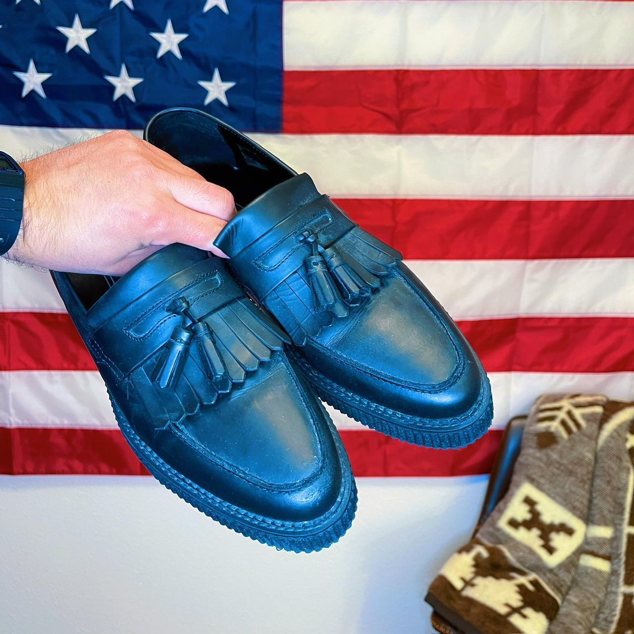 Black tassel loafers with creeper sole. Dope loafers... Depop