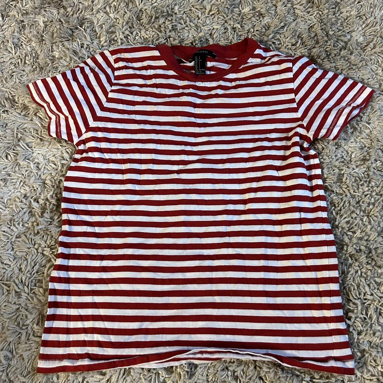 forever 21 red and white striped shirt