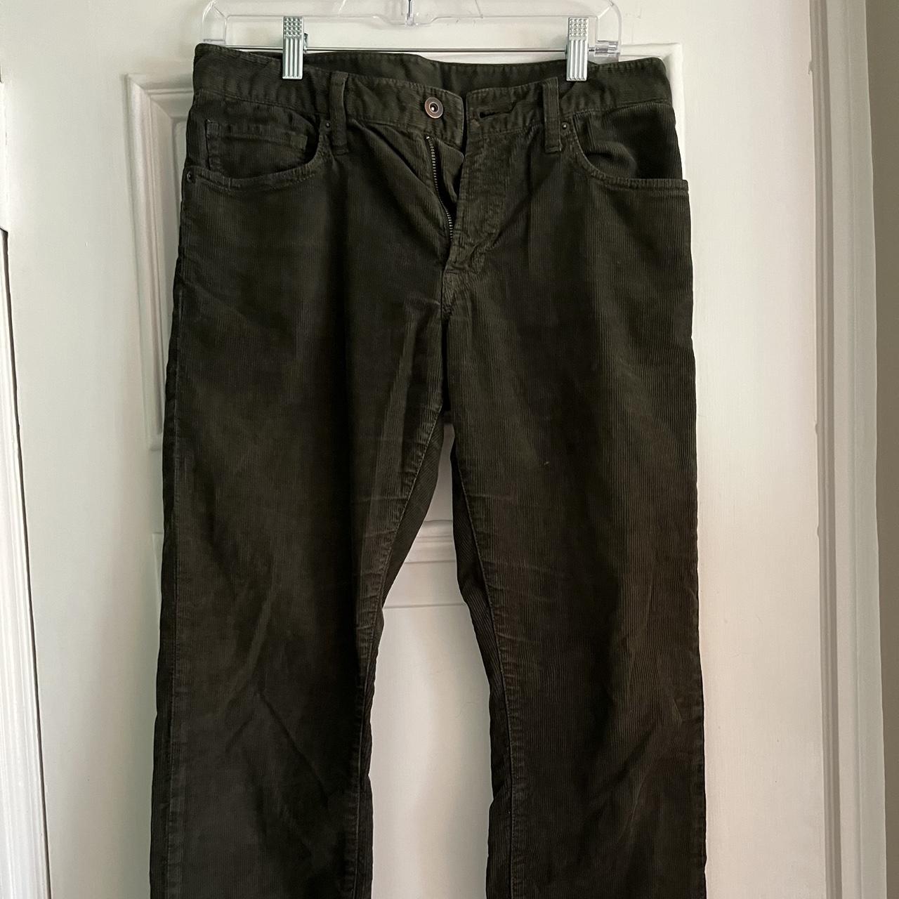 low waisted dark green corduroy pants! cut to be... - Depop