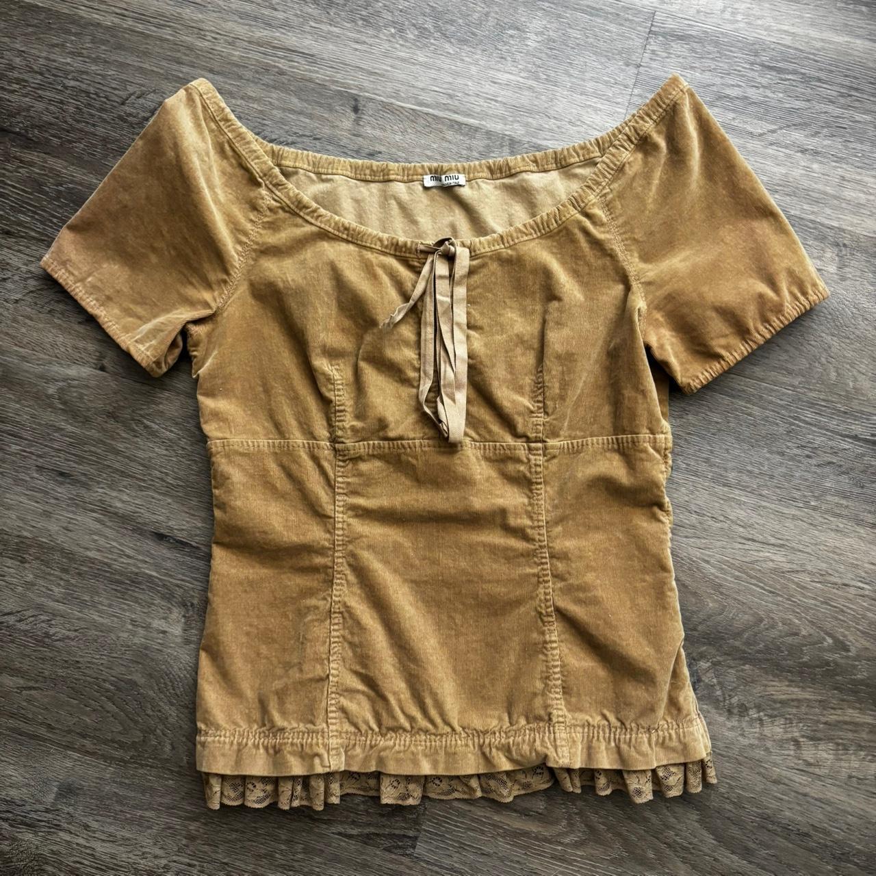 Miu Miu Women's Blouse - Brown/Tan - M – miu miu … - image 1