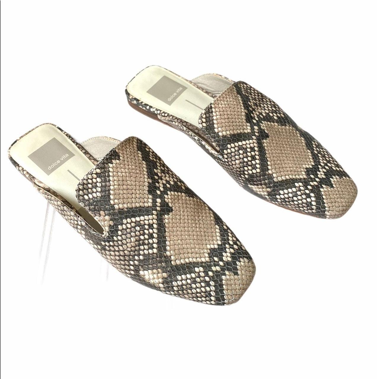 Dolce Vita snakeskin print slip on mules sandals. Depop