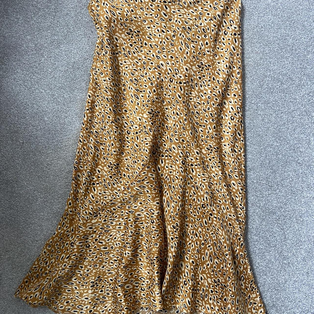 Topshop leopard print satin midi skirt. Worn a. Depop