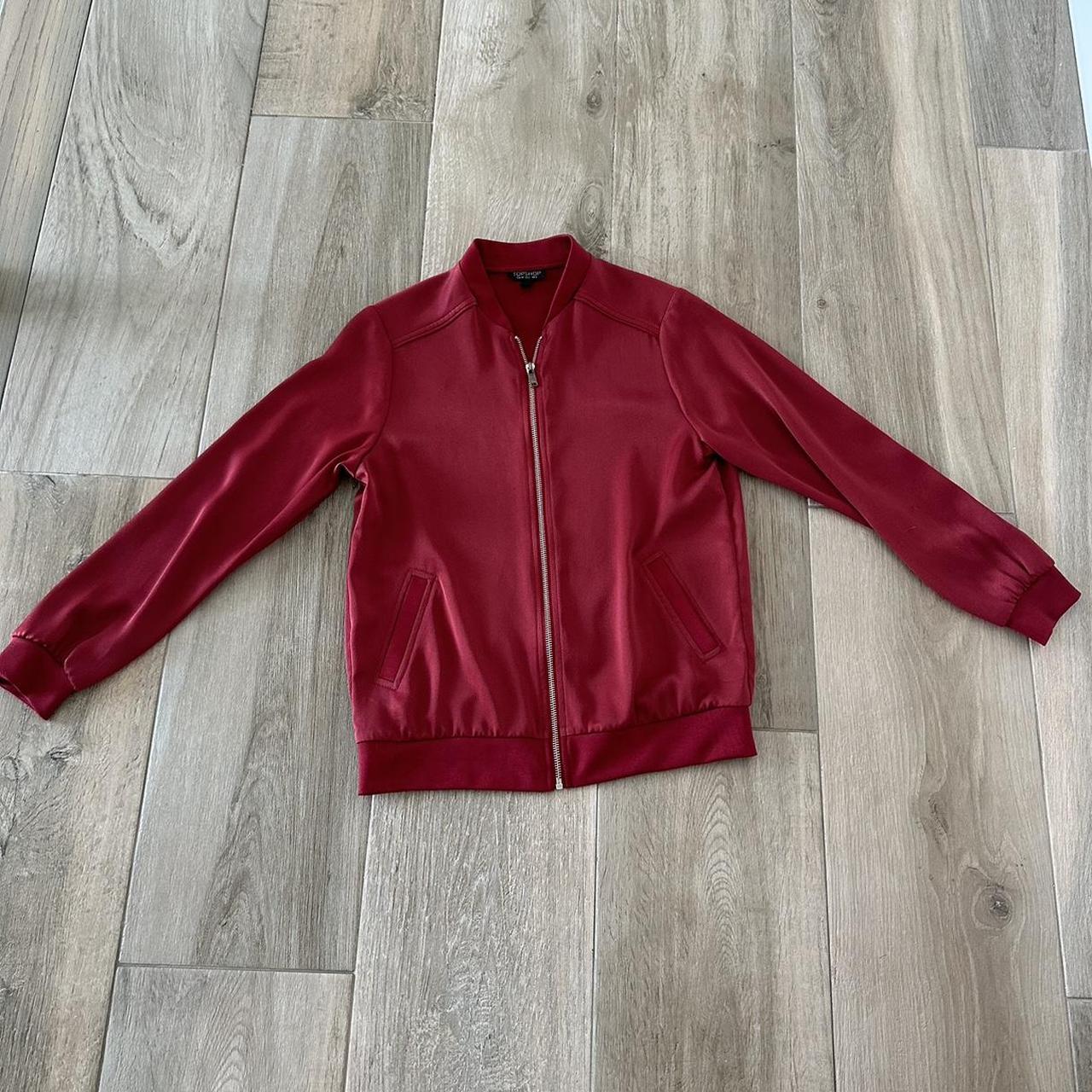 Topshop red outlet leather jacket