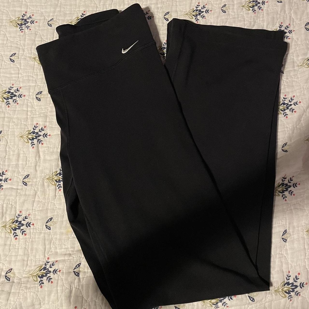 Black Nike Women’s flare yoga workout pants Depop
