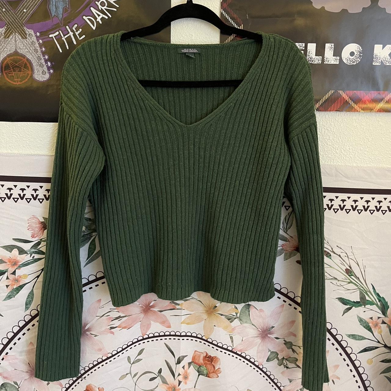 wild fable forest green sweater size medium #fairy... - Depop