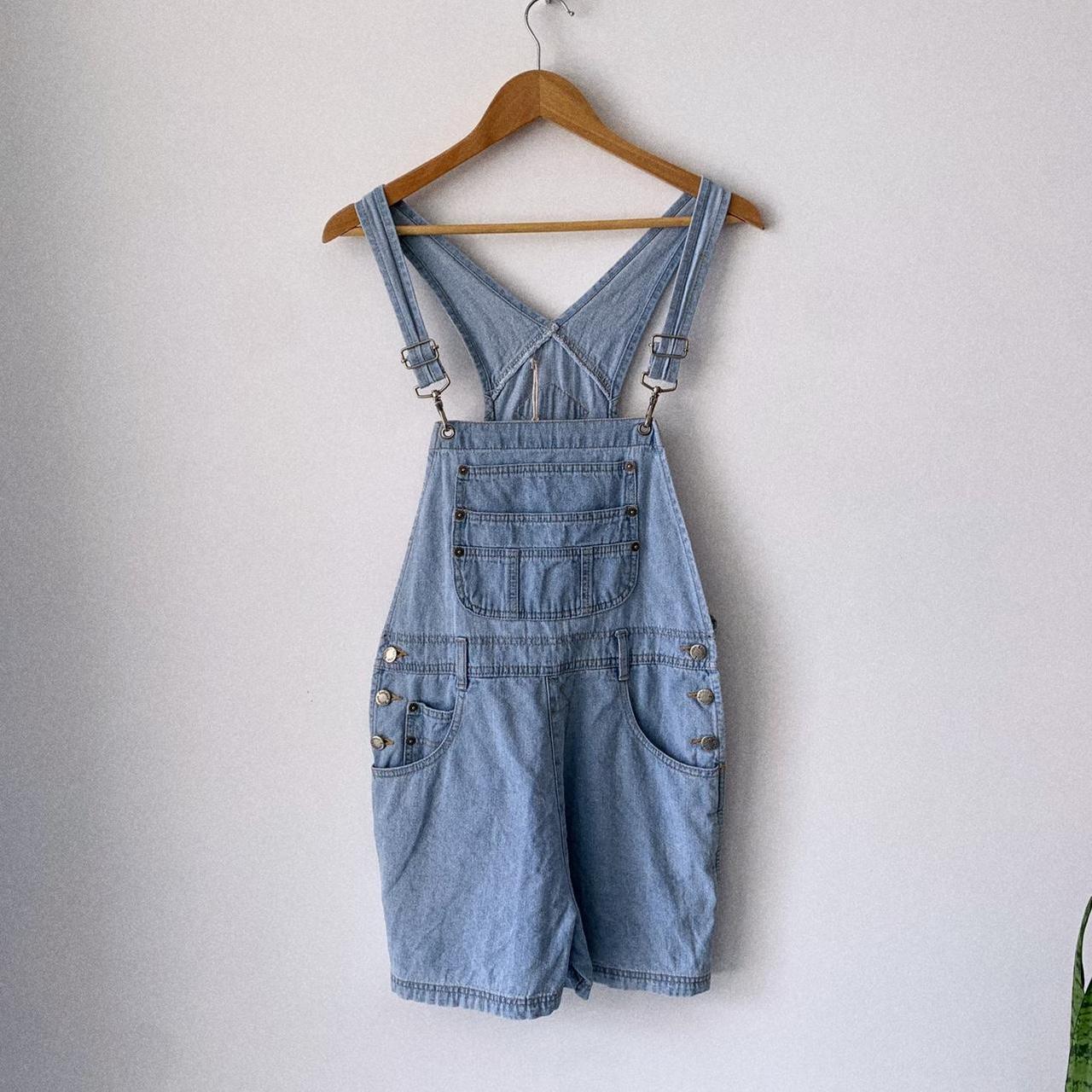 Light wash hot sale short overalls