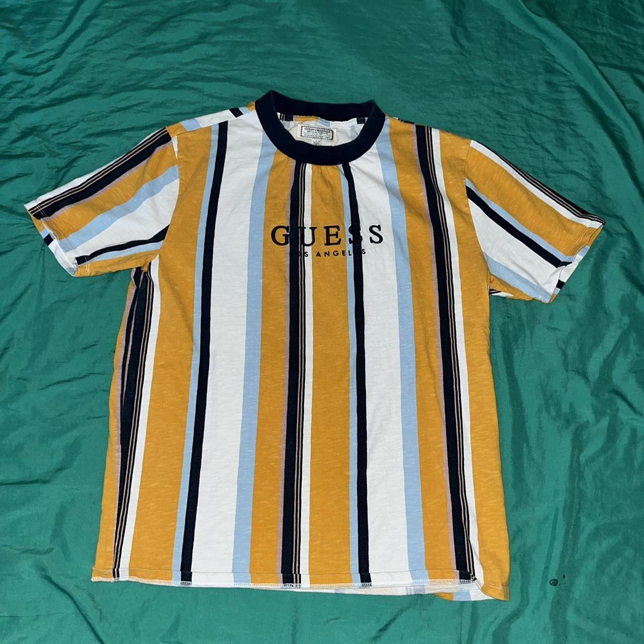 Guess yellow cheap striped shirt