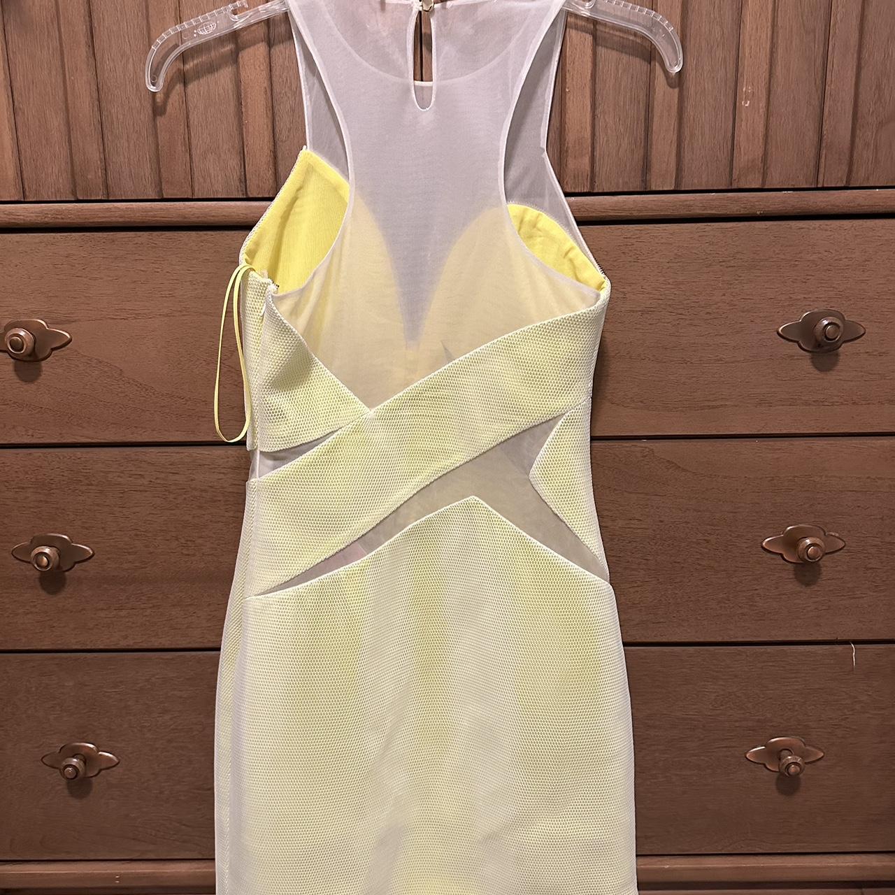 Three Floor Women's Yellow and White Dress (2)
