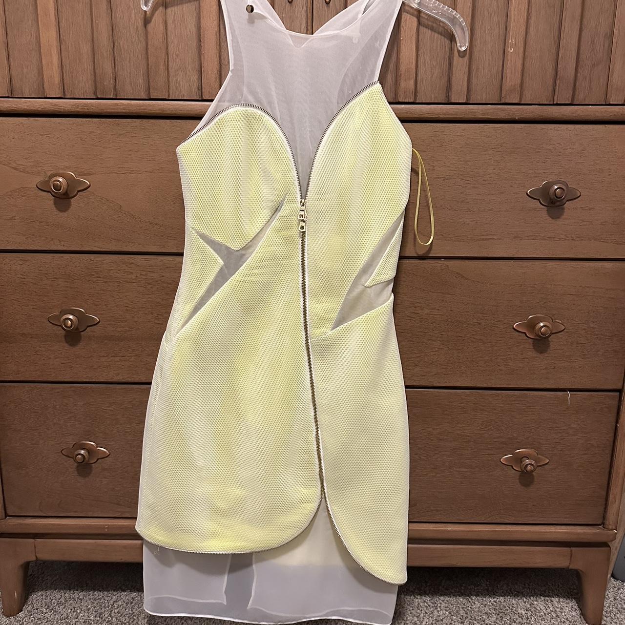 Three Floor Women's Yellow and White Dress (4)