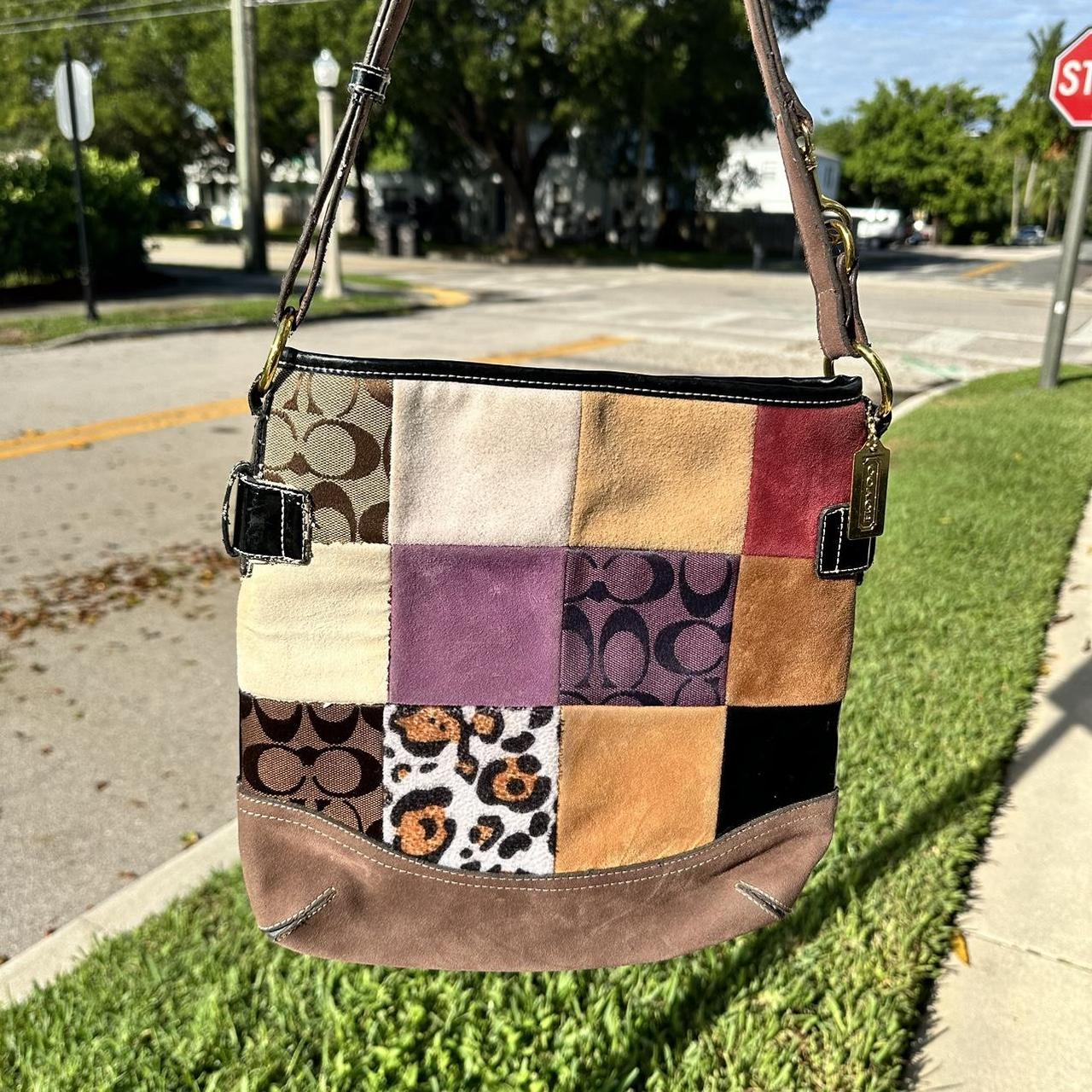 Patchwork leather bag Good condition some wear on - Depop